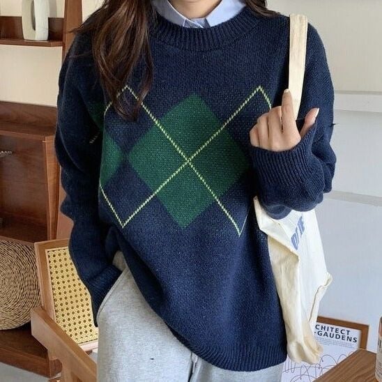 Okose Oversize Kazak Lacivert