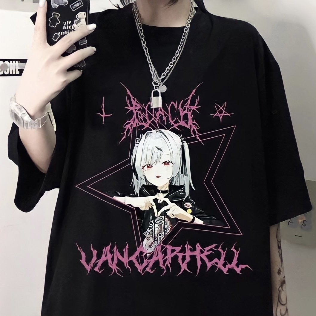 Harajuku Punk Cartoon Oversize Unisex Tişört