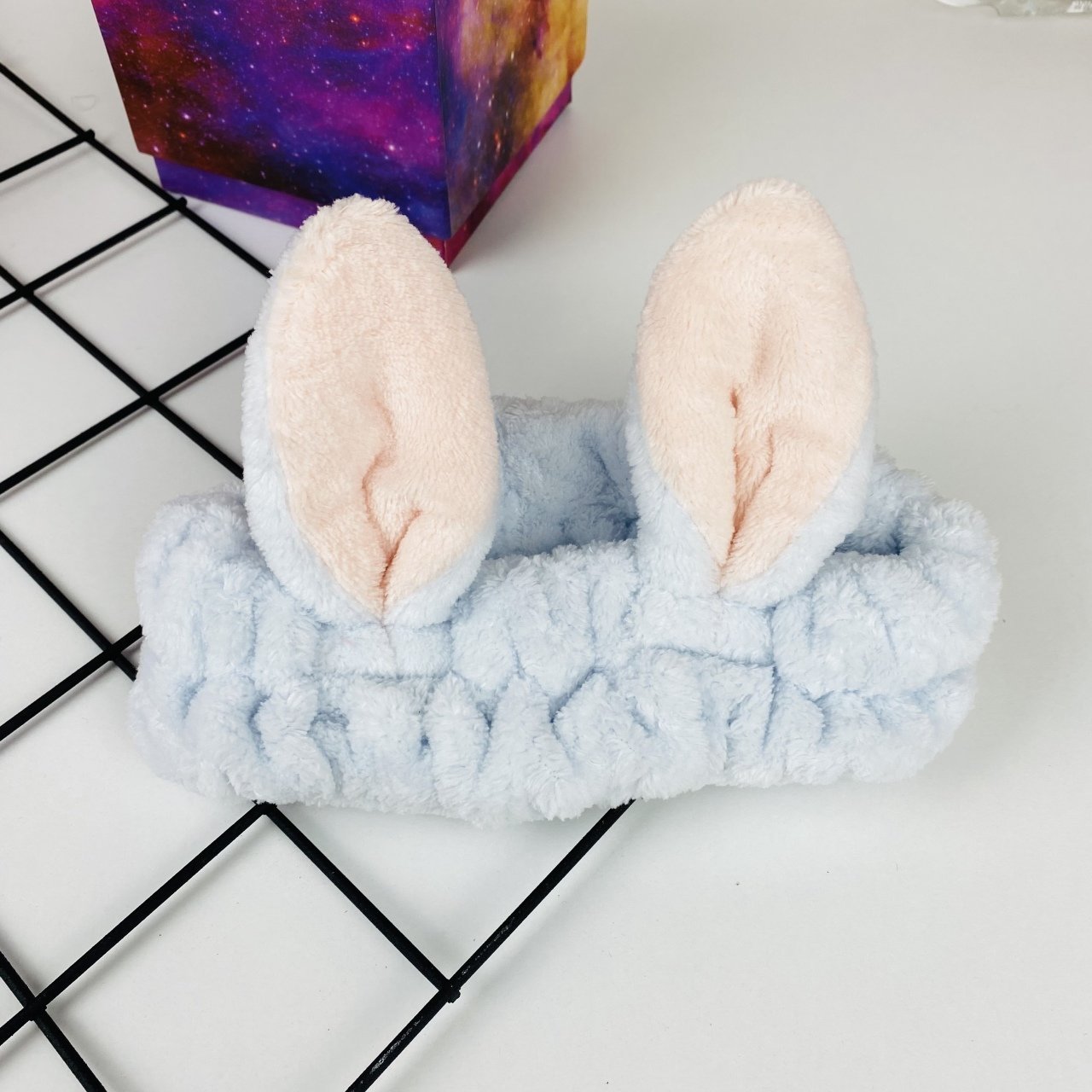 Tavşan Kulak Peluş Bandana Mavi
