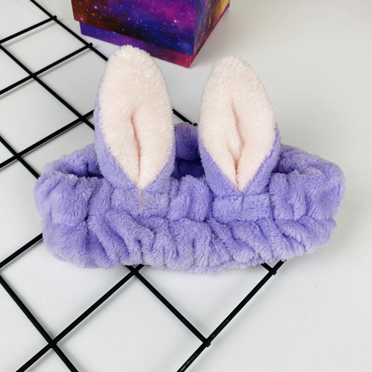 Tavşan Kulak Peluş Bandana Lila