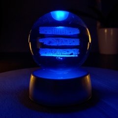 Believe Dream Shine Işıklı Cam Küre