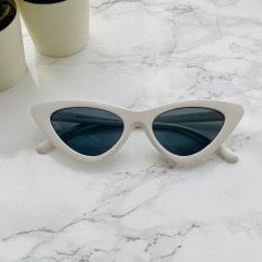Güneş Gözlüğü Oval Cat Eye Beyaz