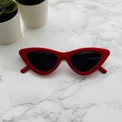 Güneş Gözlüğü Oval Cat Eye Kırmızı