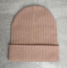 Çizgili Örgü Bere Pembe