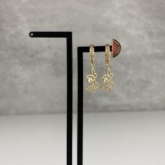 Kelebek Küpe Seti Gold