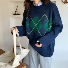 Okose Oversize Kazak Lacivert