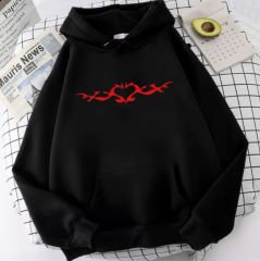 Clawed Heart Baskılı Oversize Unisex Kapüşonlu Sweatshirt