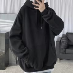 Siyah Kapüşonlu Oversize Unisex Sweatshirt