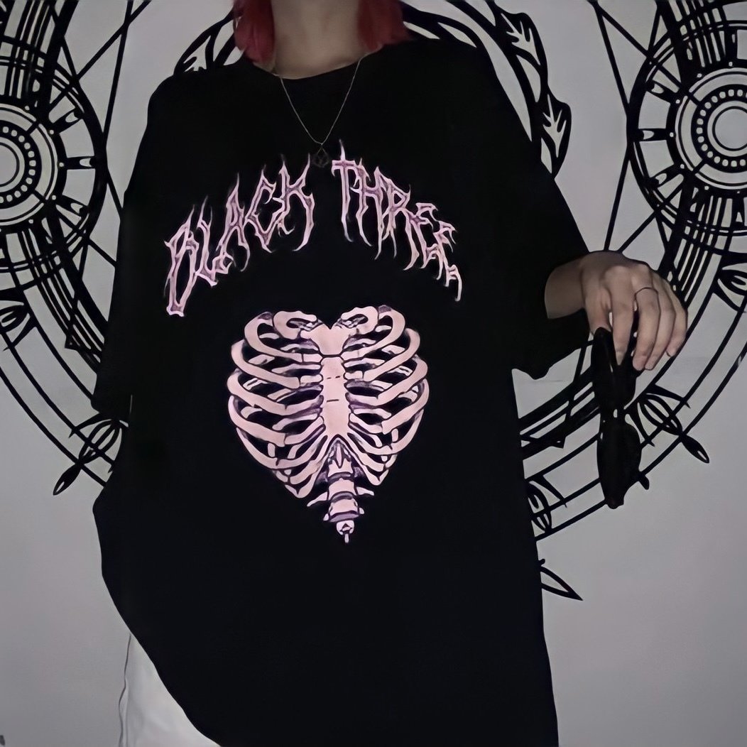 Black Three Cage Oversize Unisex Tişört