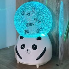 Panda Işıklı Müzikli Kar Püskürtmeli Büyük Boy Kar Küresi