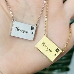 I Love You Yazılı Açılabilen Cepli Kolye