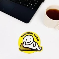 Umrumda Değil Ahşap Bardak Altlığı