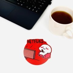 Netflikş Ahşap Bardak Altlığı