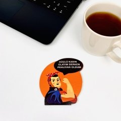 Power Girl Ahşap Bardak Altlığı