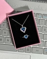 Pandora Mavi Taşlı Kolye Yüzük Set