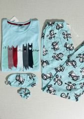 Kedi Desenli Pijama Takımı