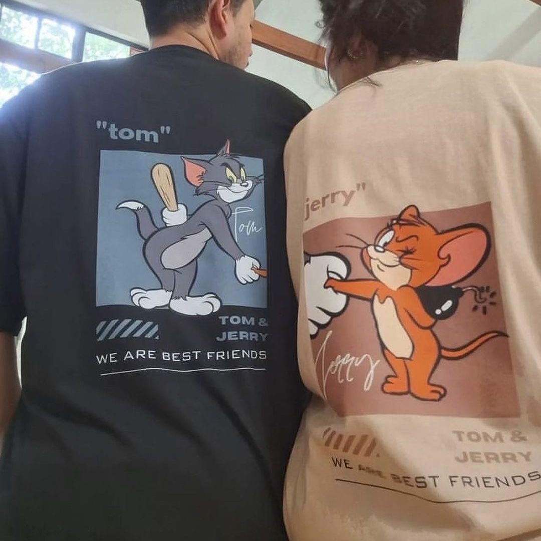 Tom & Jerry Detail Oversize Unisex Tişört