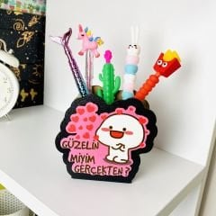 Güzelin Miyim Gerçekten Ahşap Kalem Kutusu