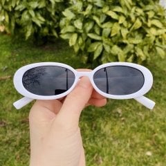 Oval Güneş Gözlüğü Beyaz