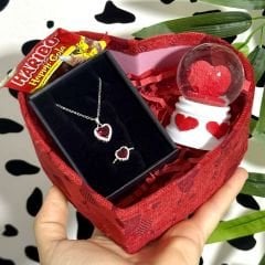 Kalpli Hediye Kutusu Kırmızı Pandora Set