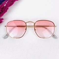 Güneş Gözlüğü Beşgen Açık Pembe