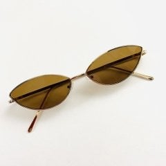 Güneş Gözlüğü Metal Cat Eye Kahverengi