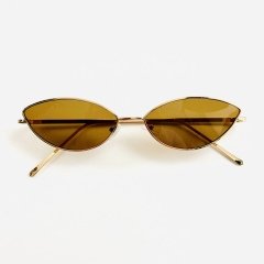 Güneş Gözlüğü Metal Cat Eye Kahverengi