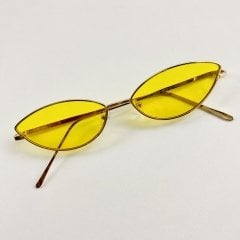 Güneş Gözlüğü Metal Cat Eye Sarı