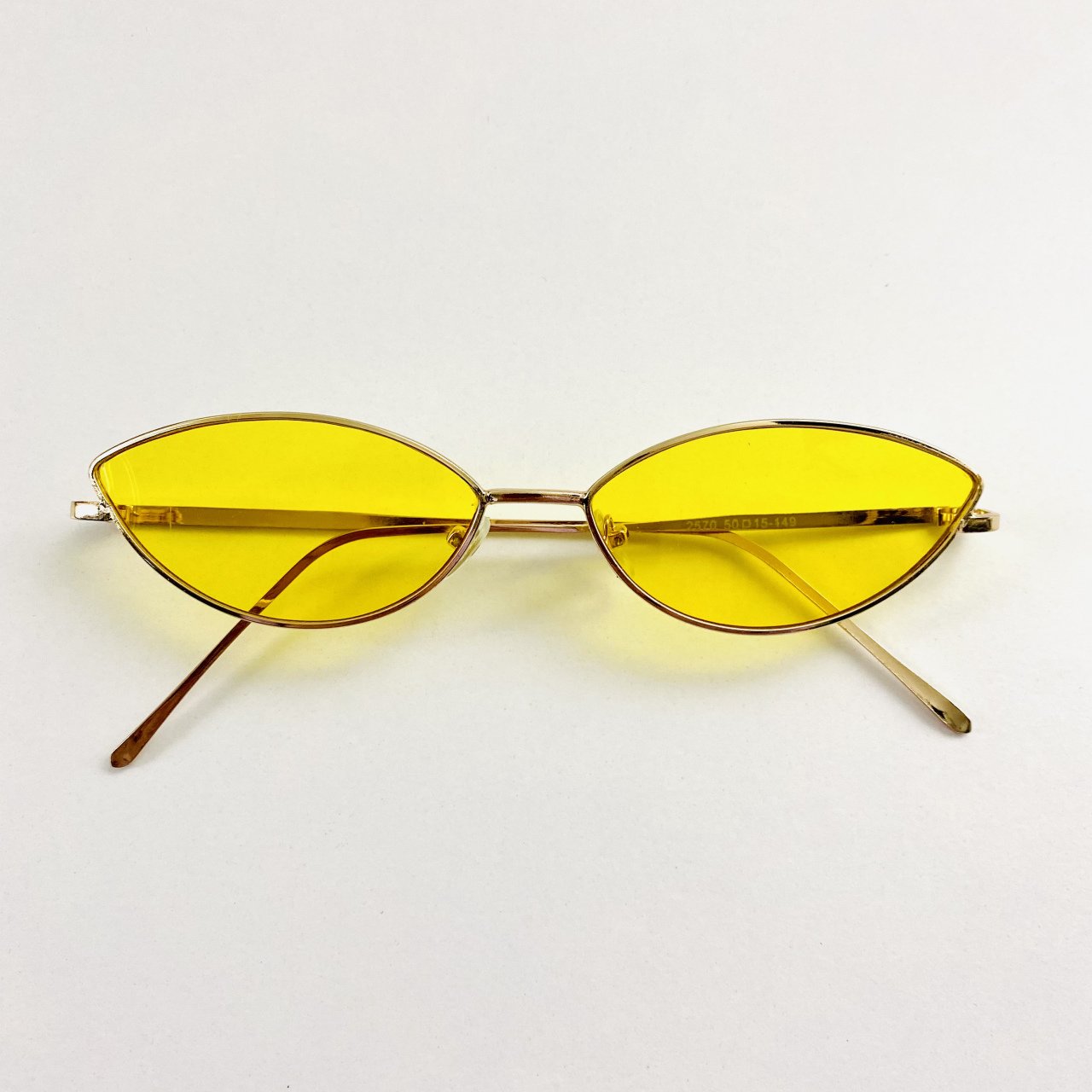 Güneş Gözlüğü Metal Cat Eye Sarı