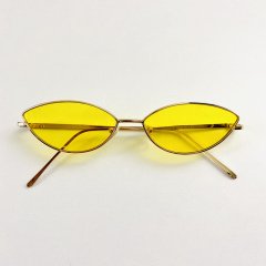 Güneş Gözlüğü Metal Cat Eye Sarı