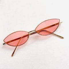 Güneş Gözlüğü Metal Cat Eye Pembe