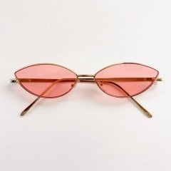Güneş Gözlüğü Metal Cat Eye Pembe