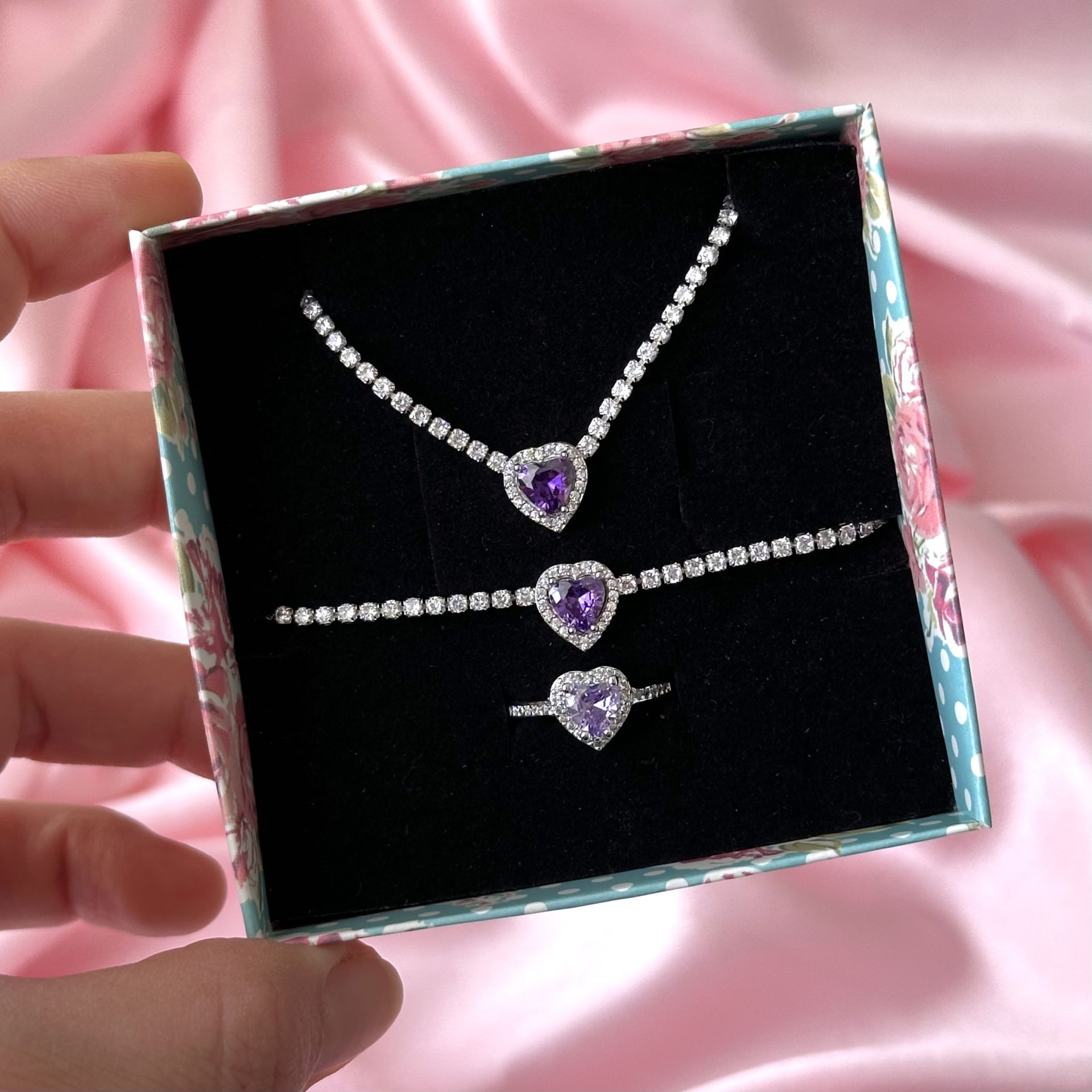 Pandora Su Yolu 3'lü Set Gümüş Mor