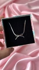 İtalyan Zincirli Fiyonk Choker Kolye