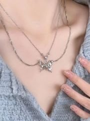 Kristal Katmanlı Kelebek Kolye