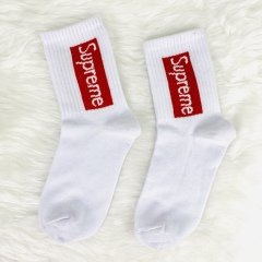 Supreme Baskılı Çorap Beyaz