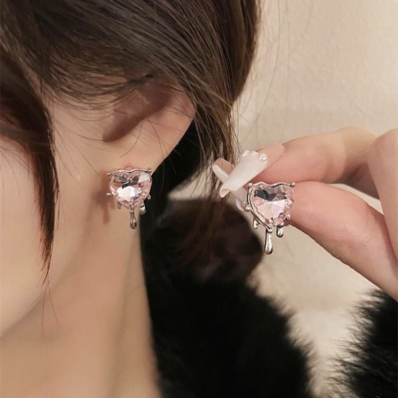 Heart Pink Melting Küpe