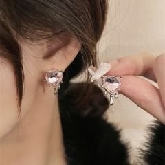 Heart Pink Melting Küpe