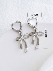 Heart Bow Opal Küpe