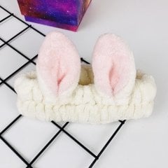 Tavşan Kulak Peluş Bandana Ekru