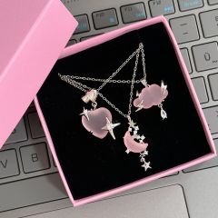 3'lü Pink Kolye Set