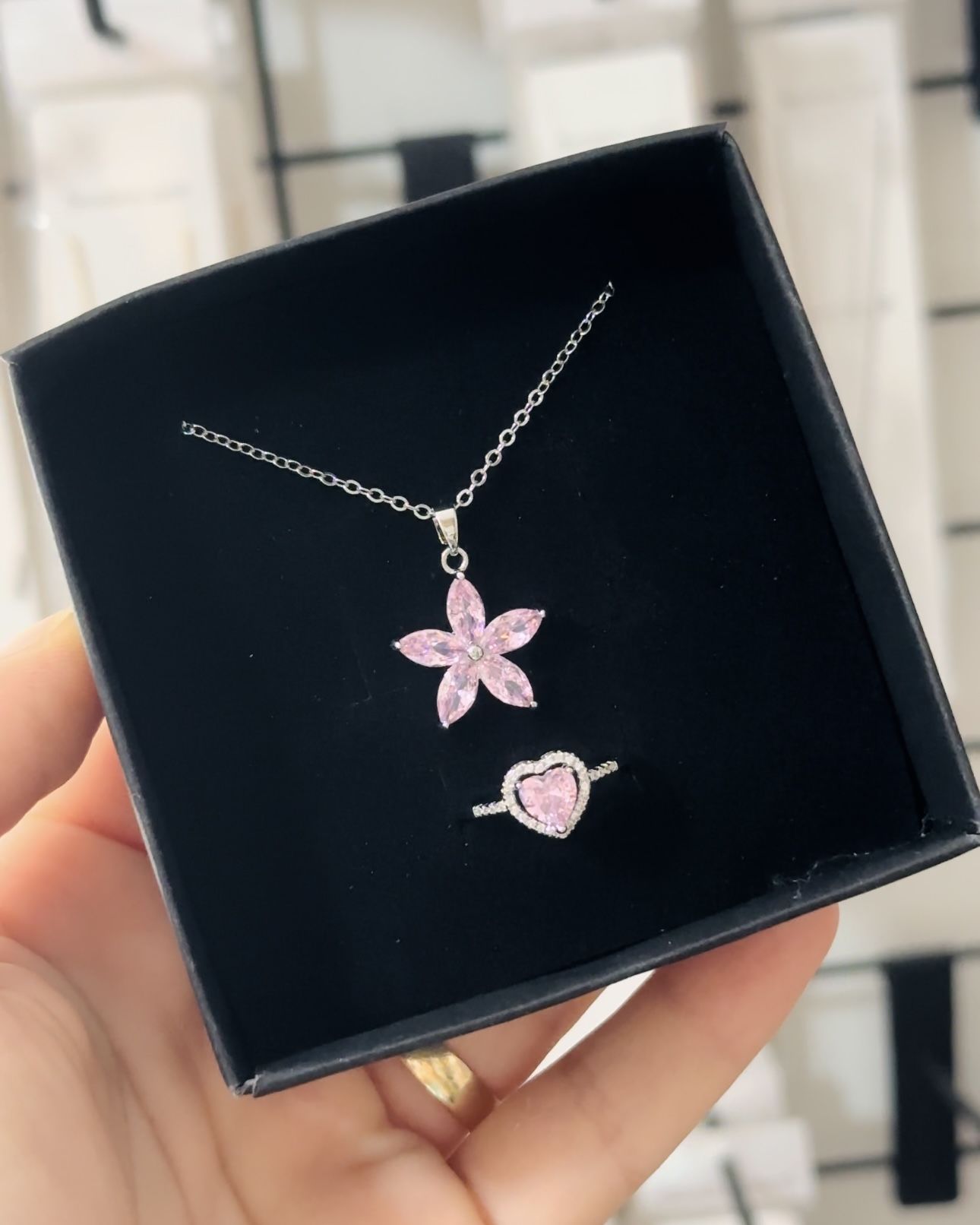 Lotus Kolye Pandora Kalp Yüzük Set