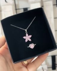 Lotus Kolye Pandora Kalp Yüzük Set