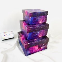 Galaxy Tasarımlı Dekoratif 3’lü Kutu