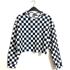 Dama Desen Crop Sweatshirt