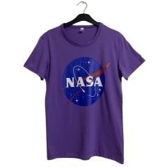 Nasa Baskılı Tişört Mor