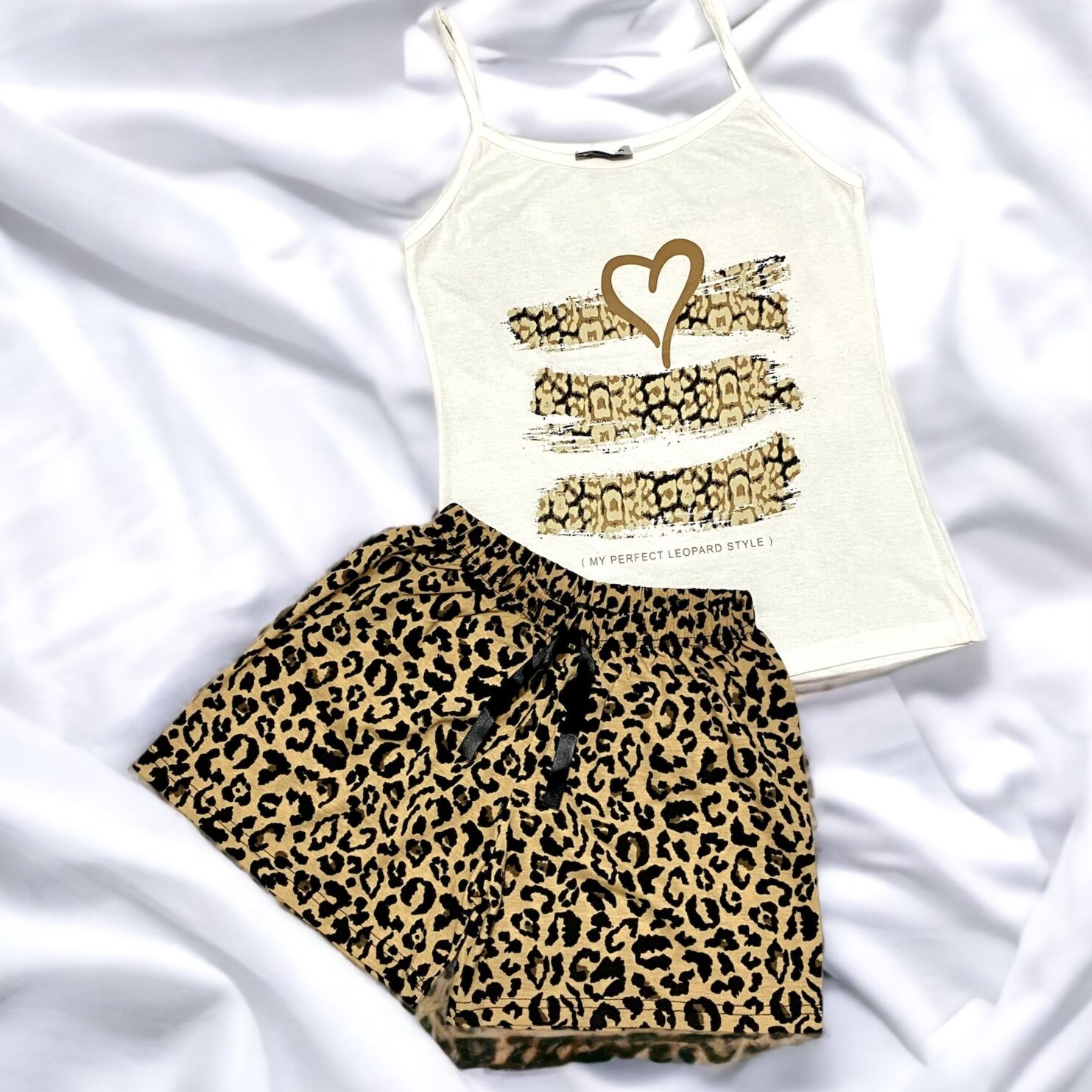 Leopar Desenli Pijama Takımı