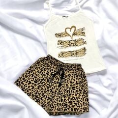 Leopar Desenli Pijama Takımı