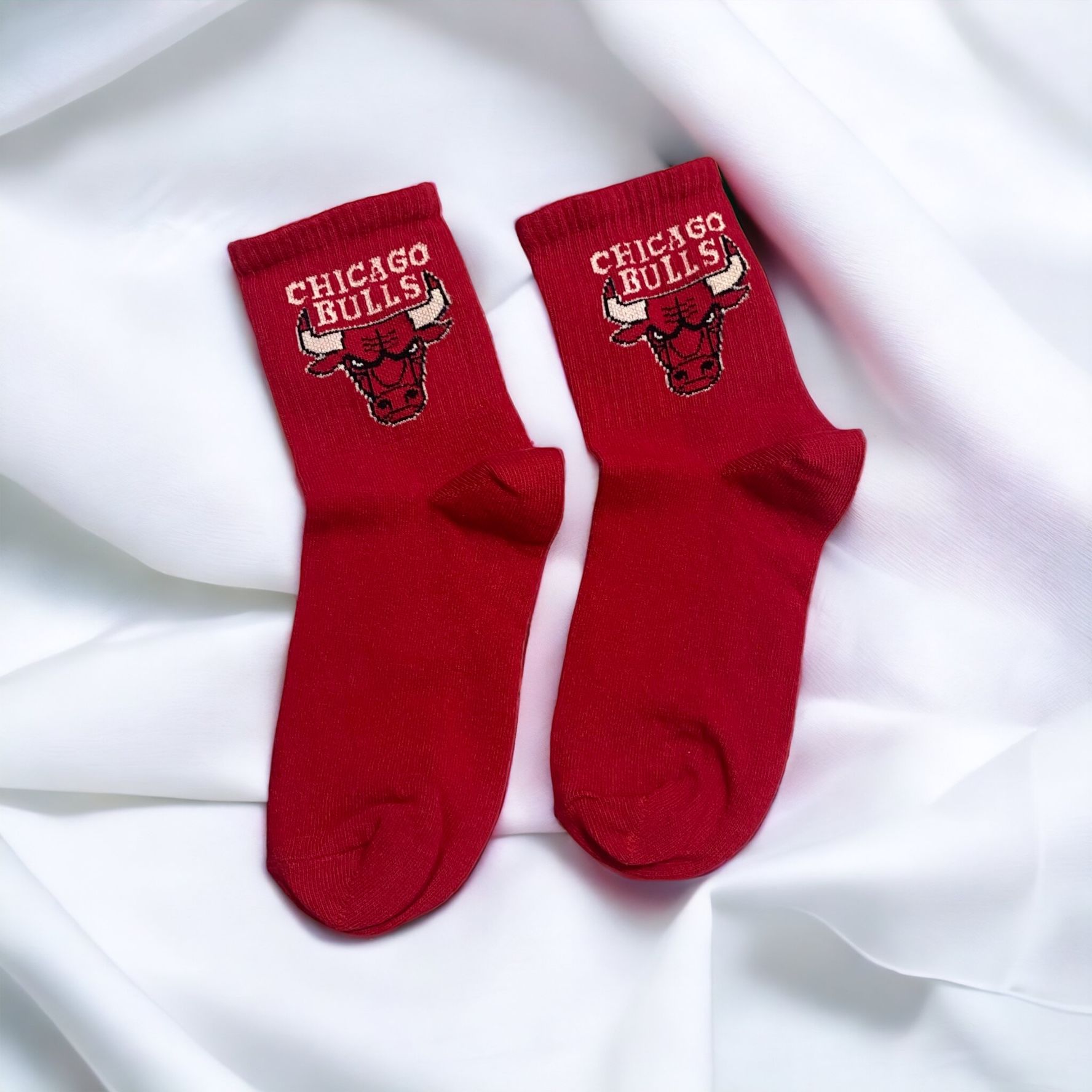 Chicago Bulls Desenli Çorap Kırmızı