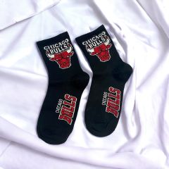 Chicago Bulls Desenli Çorap Siyah